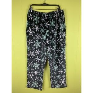Fashion by Mirabean Fleece Pajama Langue Pants Sz XL Snow Holiday Christmas Soft